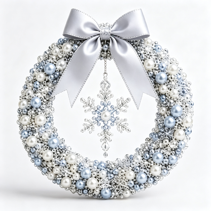 🎄 Christmas Pearl Beaded Wreath | DIY Christmas Decoration