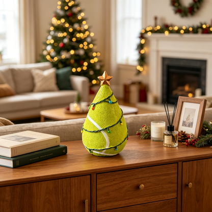 🎄 Sport Ball Mini Tabletop Christmas Tree Ornament | Resin Holiday Desktop Figurine, Christmas Gift for Sports Fans