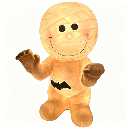 🦇 Cute Mummy Halloween Light Decor 🎃 Warm Glow Mummy Statue Night Light Indoor Halloween Tabletop Ornament
