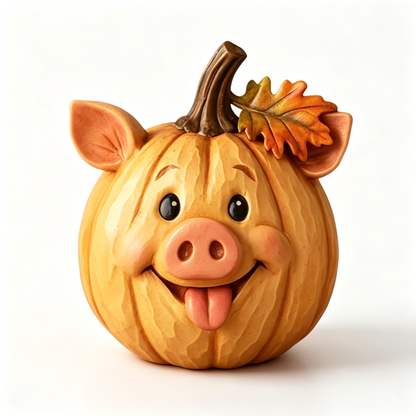 🎃 Farm Animal Pumpkin Figurines 🍁 Cute Fall Harvest Table Decor, Chicken Pig Cow Duck Sheep Horse Pumpkin Statue Set for Thanksgiving Home Ornament