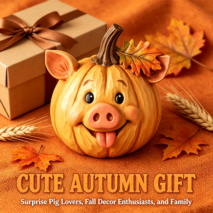 🎃 Farm Animal Pumpkin Figurines 🍁 Cute Fall Harvest Table Decor, Chicken Pig Cow Duck Sheep Horse Pumpkin Statue Set for Thanksgiving Home Ornament