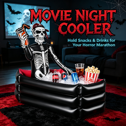 💀 Inflatable Skeleton Pirate Drink Cooler | Halloween Party Ice Bucket Float for Pool & Movie Night