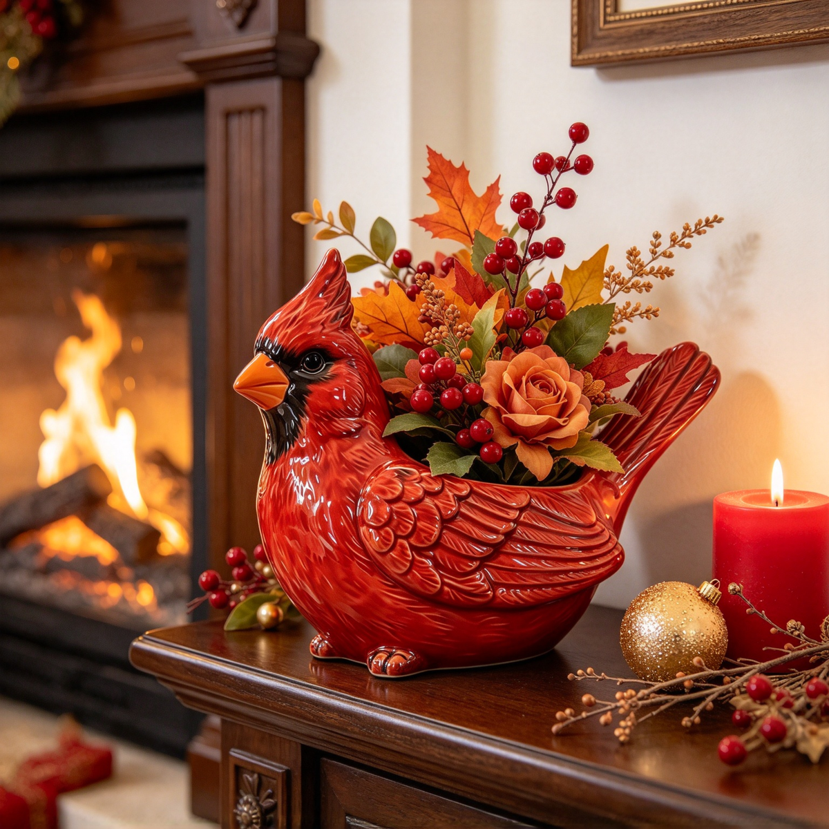 🦃 Thanksgiving Turkey Ceramic Planter Pot, 3 Styles Animal Figurine Planter, Cardinal Bird & Snail Succulent Flower Pot, Fall Table Centerpiece Home Decor