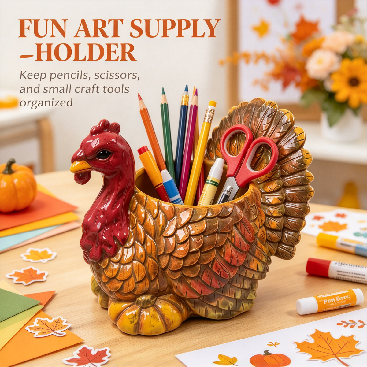 🦃 Thanksgiving Turkey Ceramic Planter Pot, 3 Styles Animal Figurine Planter, Cardinal Bird & Snail Succulent Flower Pot, Fall Table Centerpiece Home Decor