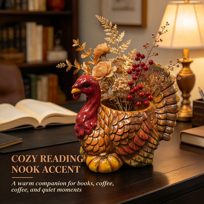 🦃 Thanksgiving Turkey Ceramic Planter Pot, 3 Styles Animal Figurine Planter, Cardinal Bird & Snail Succulent Flower Pot, Fall Table Centerpiece Home Decor