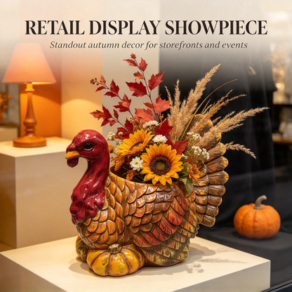 🦃 Thanksgiving Turkey Ceramic Planter Pot, 3 Styles Animal Figurine Planter, Cardinal Bird & Snail Succulent Flower Pot, Fall Table Centerpiece Home Decor