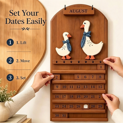 🦆Duck Wooden Perpetual Wall Calendar | Farmhouse Home Decor