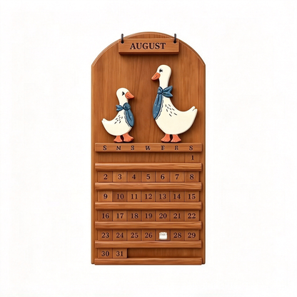 🦆Duck Wooden Perpetual Wall Calendar | Farmhouse Home Decor