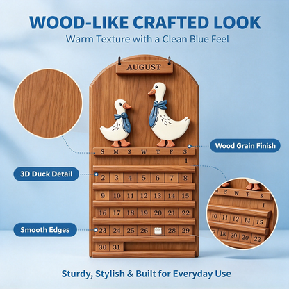 🦆Duck Wooden Perpetual Wall Calendar | Farmhouse Home Decor