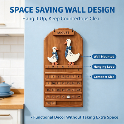 🦆Duck Wooden Perpetual Wall Calendar | Farmhouse Home Decor
