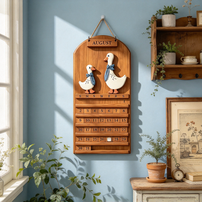 🦆Duck Wooden Perpetual Wall Calendar | Farmhouse Home Decor
