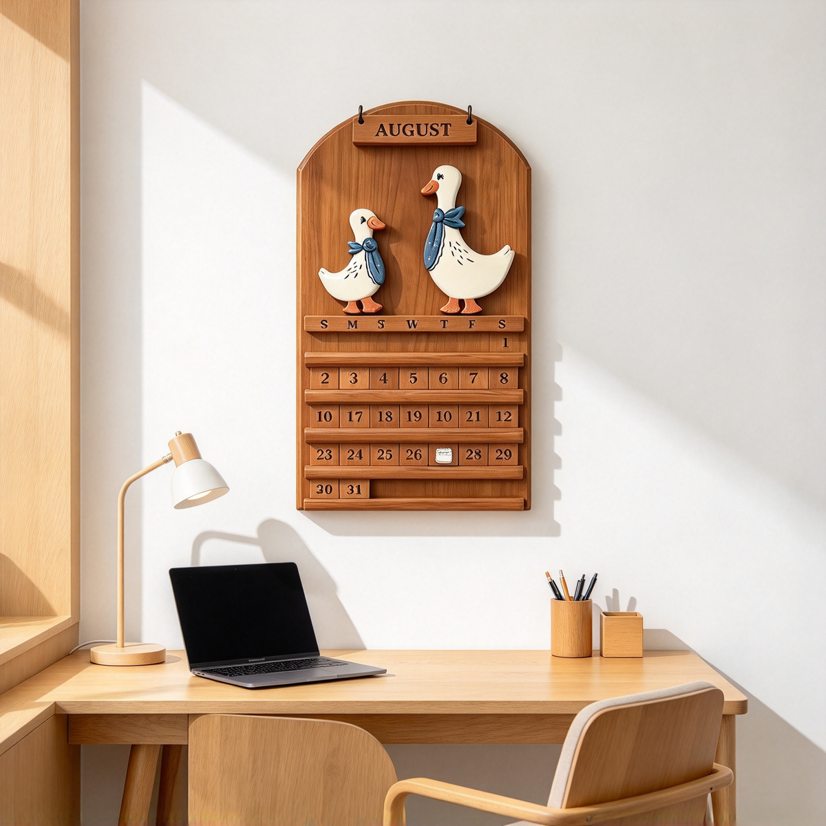 🦆Duck Wooden Perpetual Wall Calendar | Farmhouse Home Decor