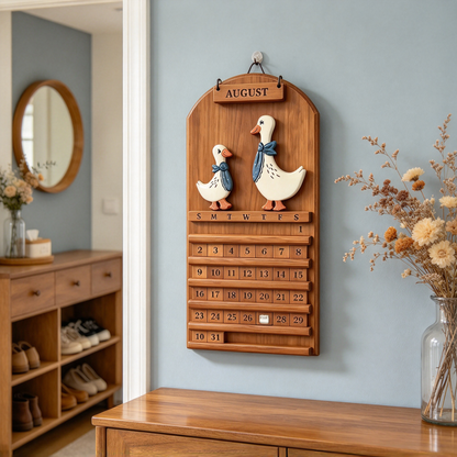 🦆Duck Wooden Perpetual Wall Calendar | Farmhouse Home Decor