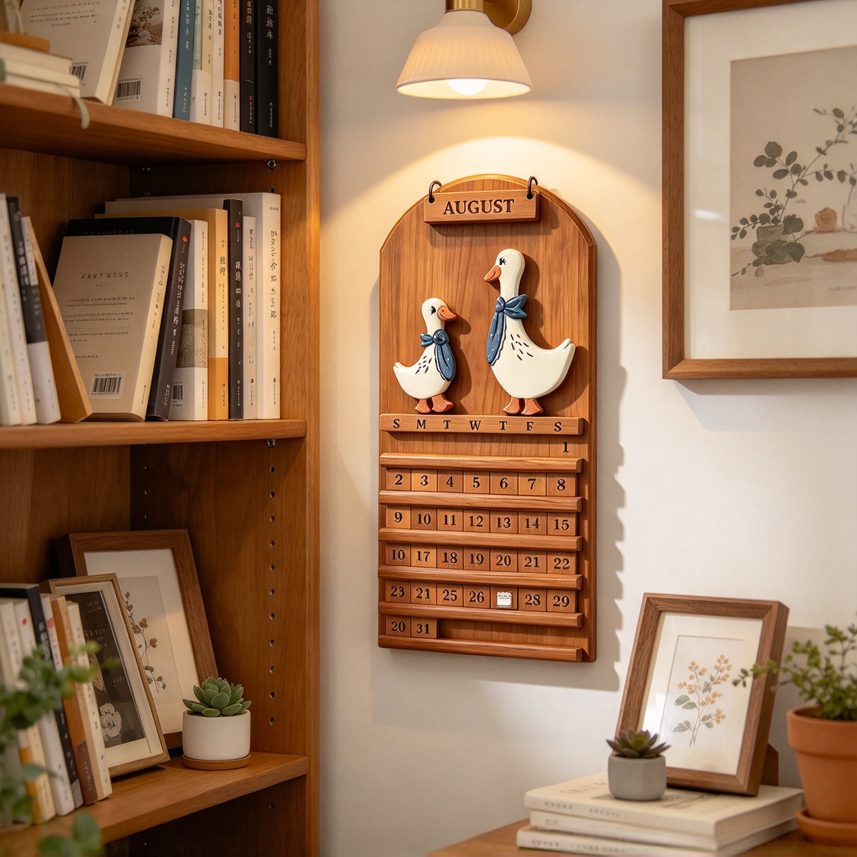 🦆Duck Wooden Perpetual Wall Calendar | Farmhouse Home Decor