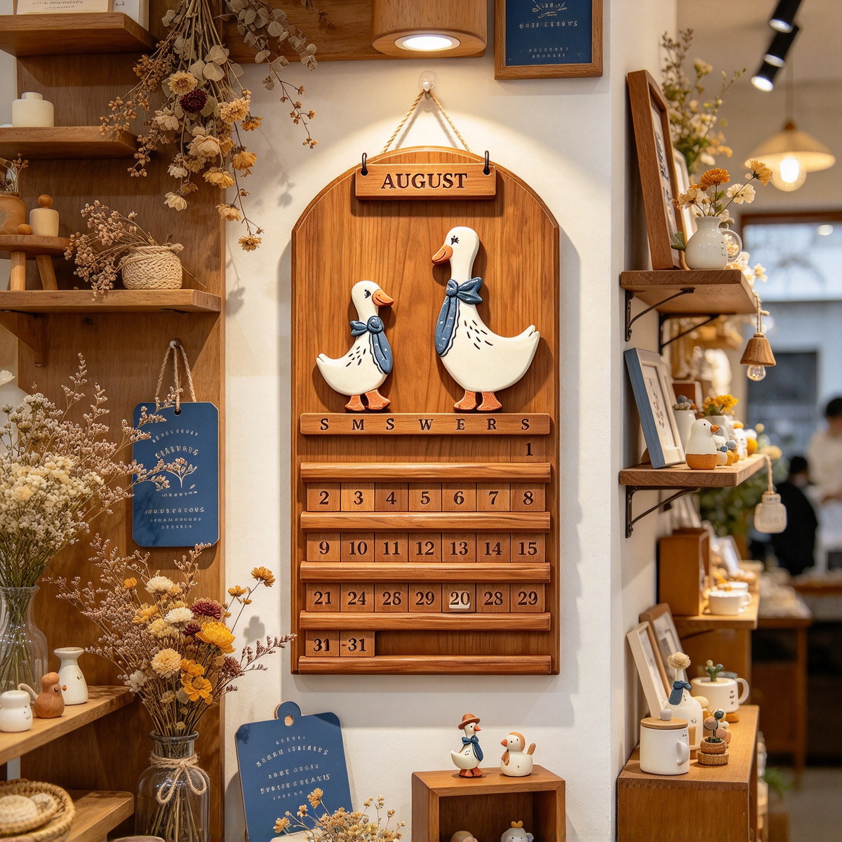 🦆Duck Wooden Perpetual Wall Calendar | Farmhouse Home Decor