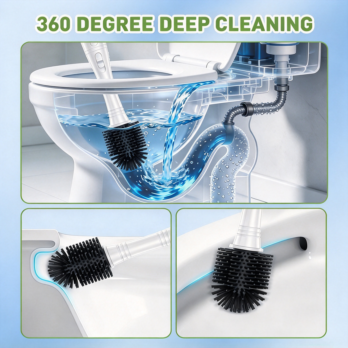 🧼 Electric Toilet Brush, Rechargeable 360° Cleaning Brush