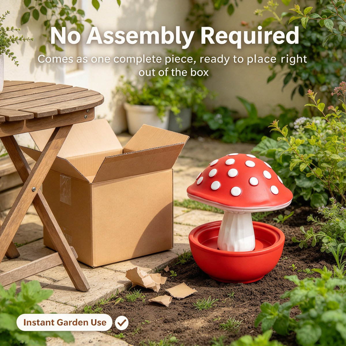 🍄 Mushroom Bird Feeder, Outdoor Garden Wild Bird Food Bowl