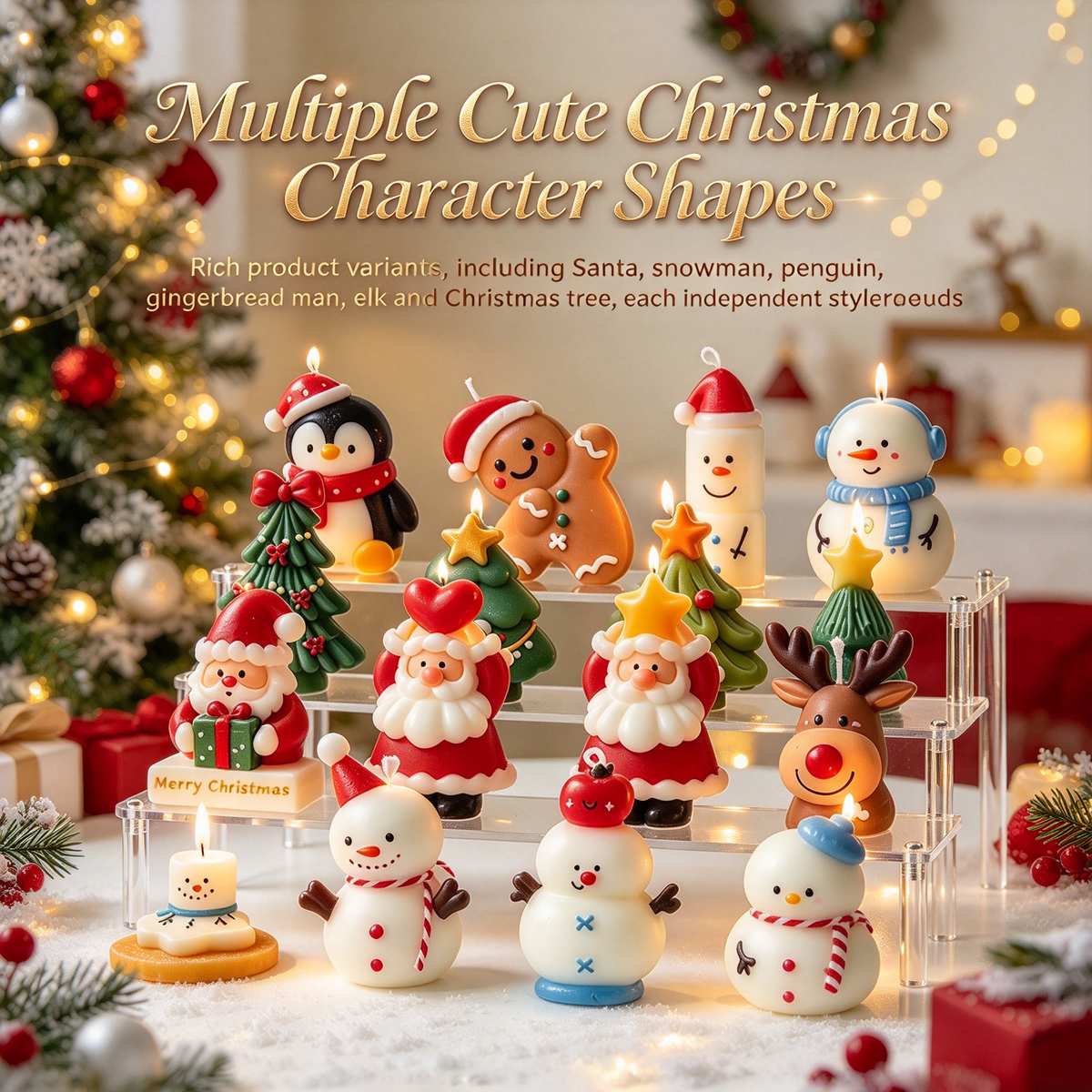 🎄Cute Christmas Character Scented Candle Holiday Decor