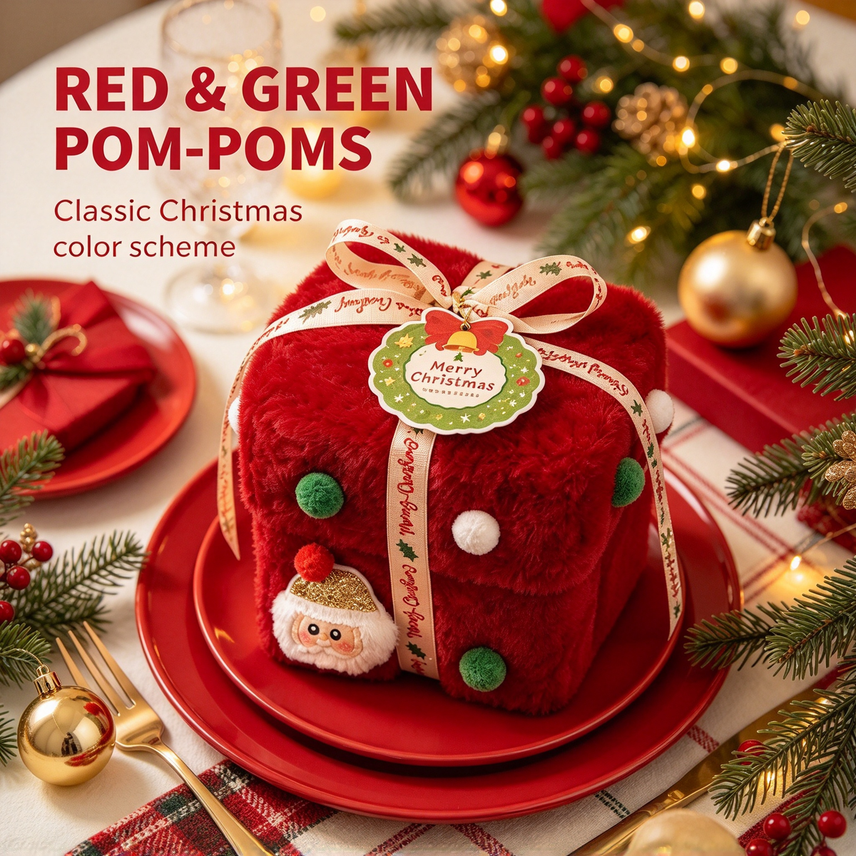 ✨ Christmas Plush Decorative Present Box for Small Gifts