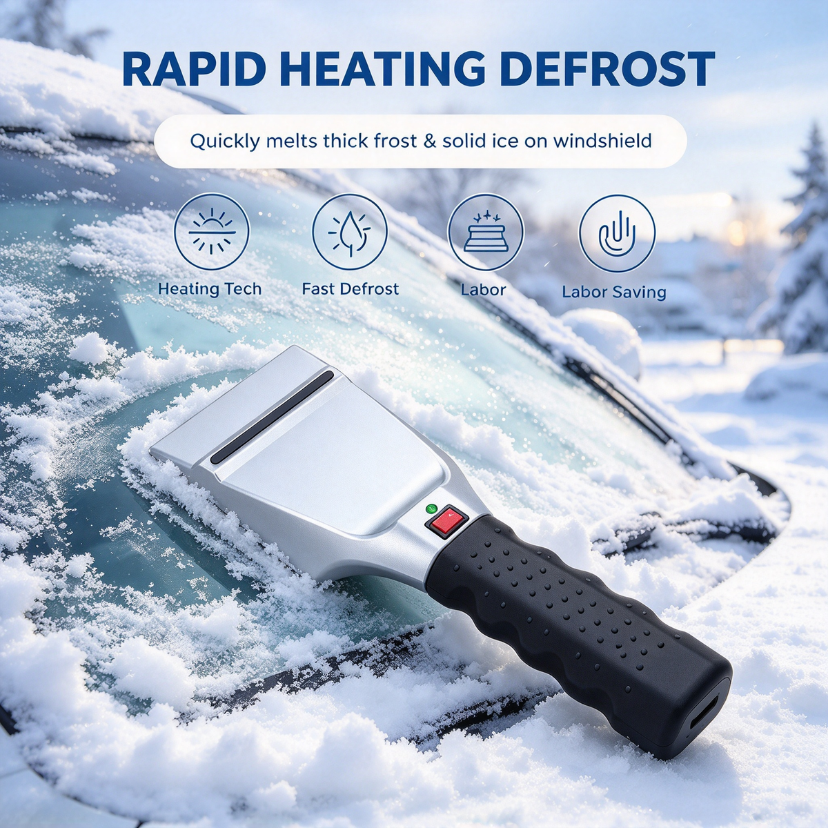 ❄️ Heated Car Ice Scraper for Windshield