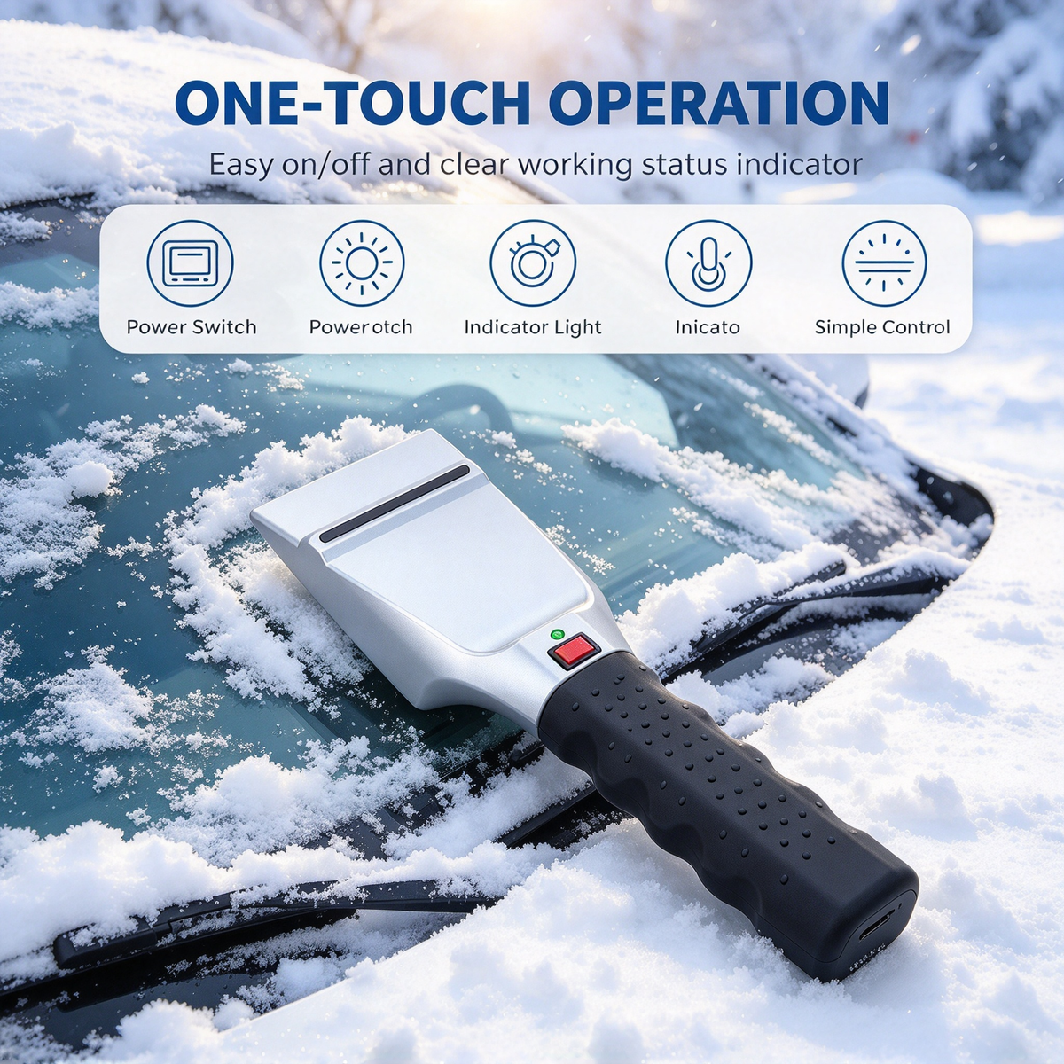 ❄️ Heated Car Ice Scraper for Windshield