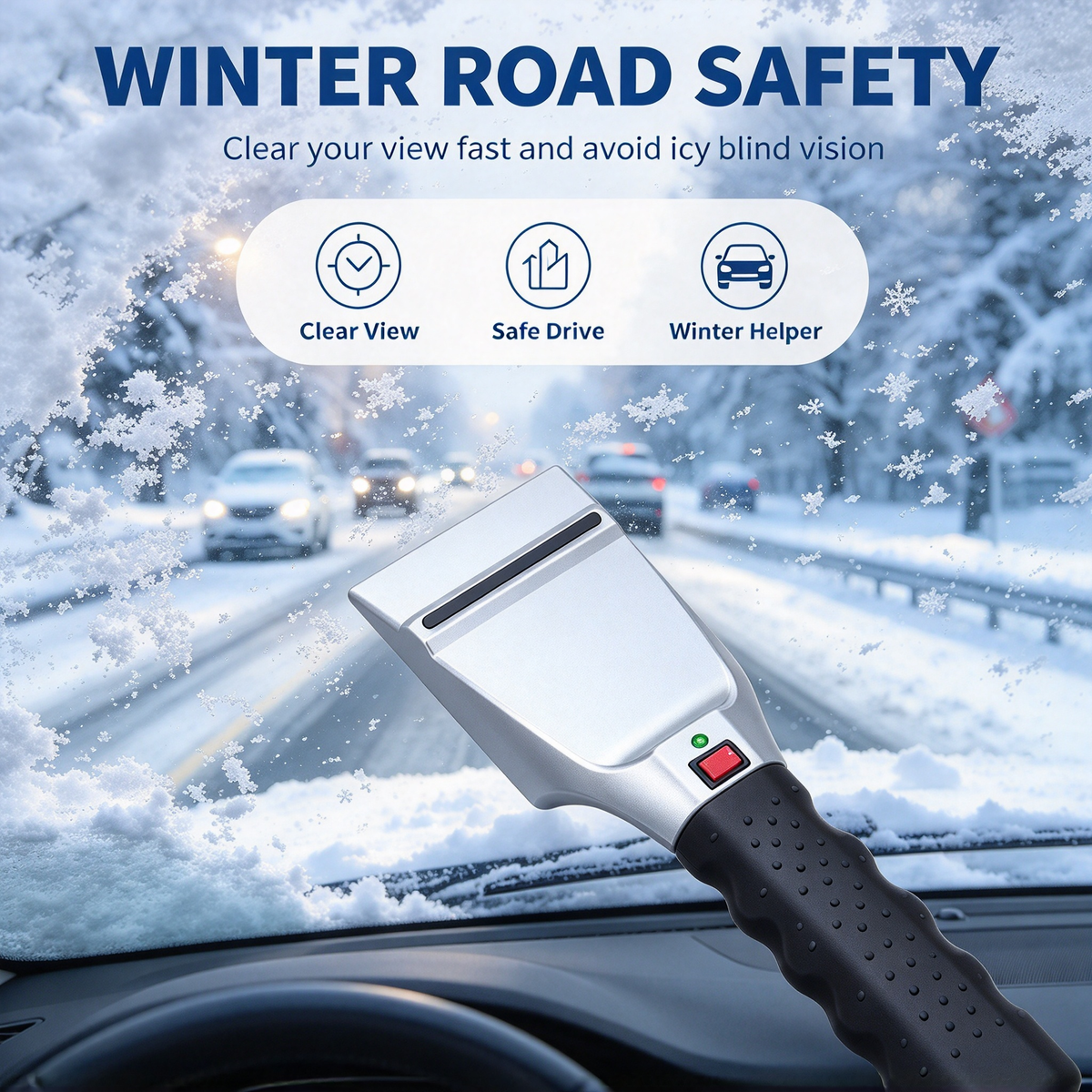 ❄️ Heated Car Ice Scraper for Windshield