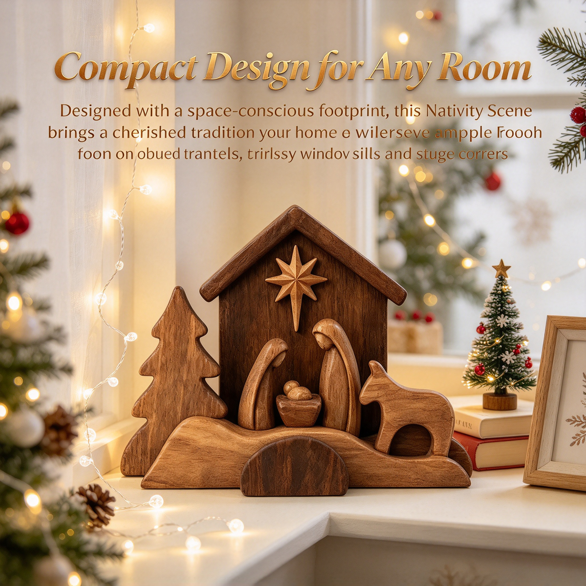🪵 Rustic Wooden Nativity Scene Religious Christmas Decor