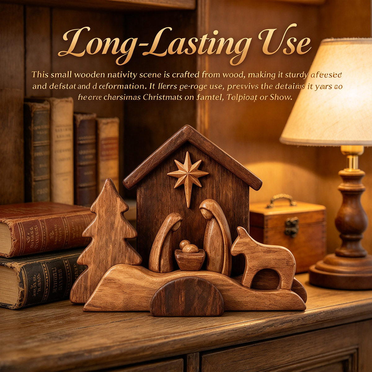 🪵 Rustic Wooden Nativity Scene Religious Christmas Decor