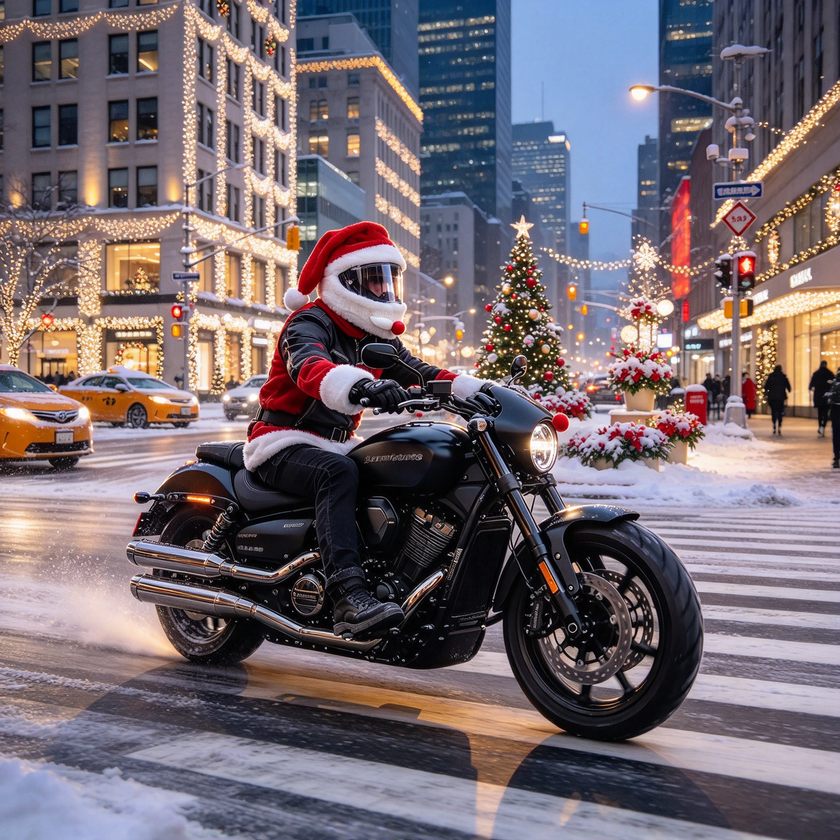 🎅 Santa Motorcycle Helmet Plush Cover