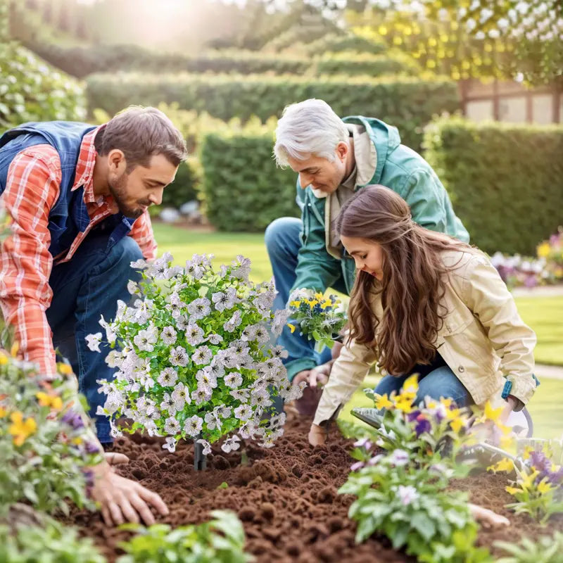Artificial Outdoor Fake Flowers with Ground Stake