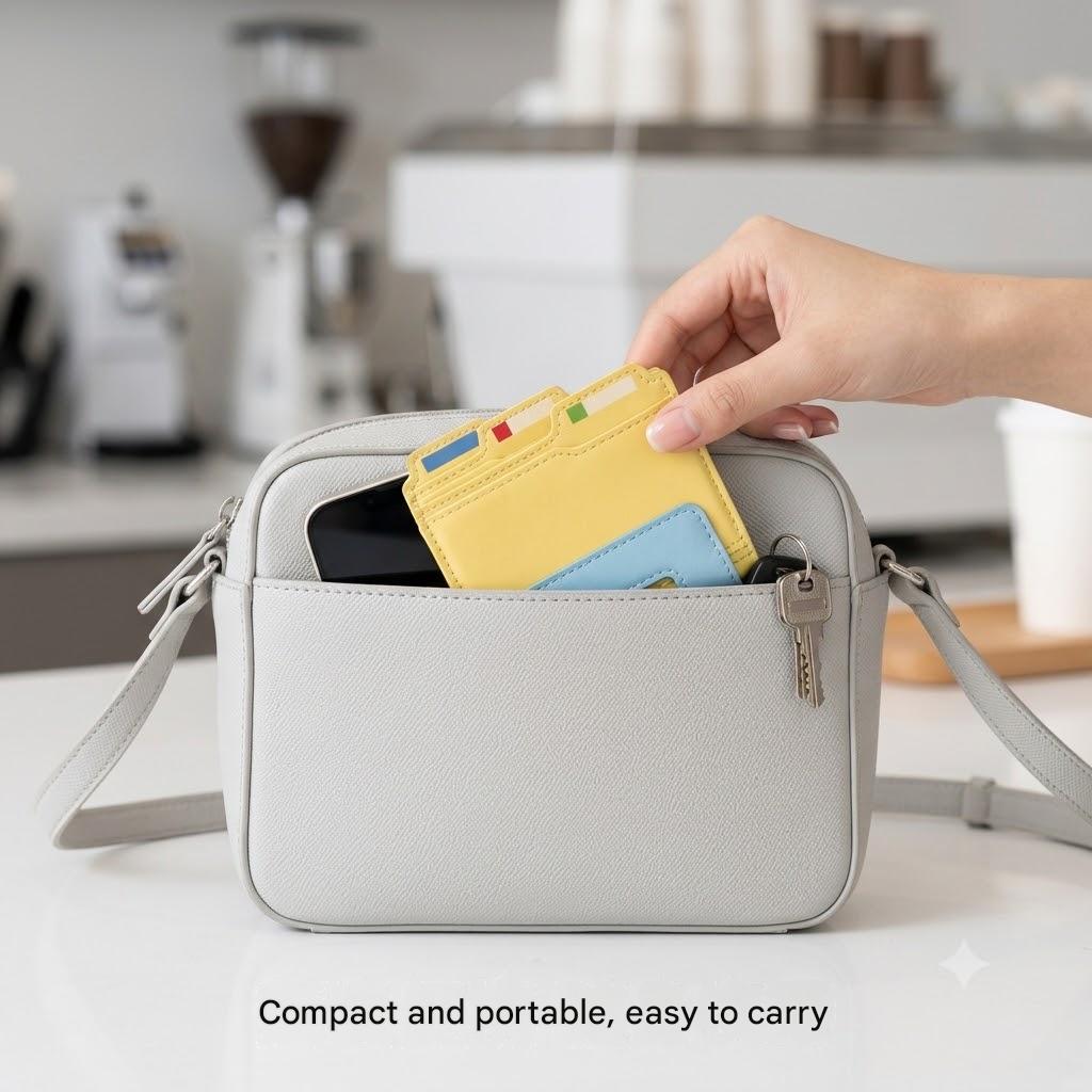 🗂️Cute File Folder Shaped Card Wallet | Vegan Leather Multi-Slot Mini Card Holder