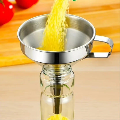 🥘Stainless Steel Kitchen Funnel With Detachable Filter Strainer