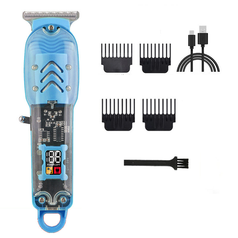 ⚡ Transparent Cordless Hair Trimmer