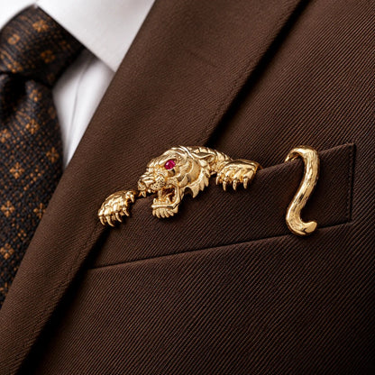 Luxury Sculpted Animal Brooch – Premium Statement Piece for Suits & Blazers