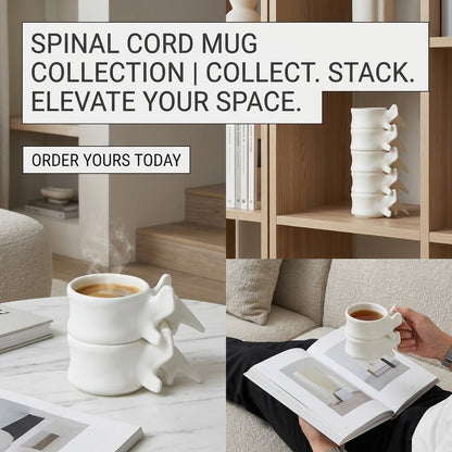 🦴 Spine Vertebra Ceramic Mug | Unique Anatomy Coffee Cup