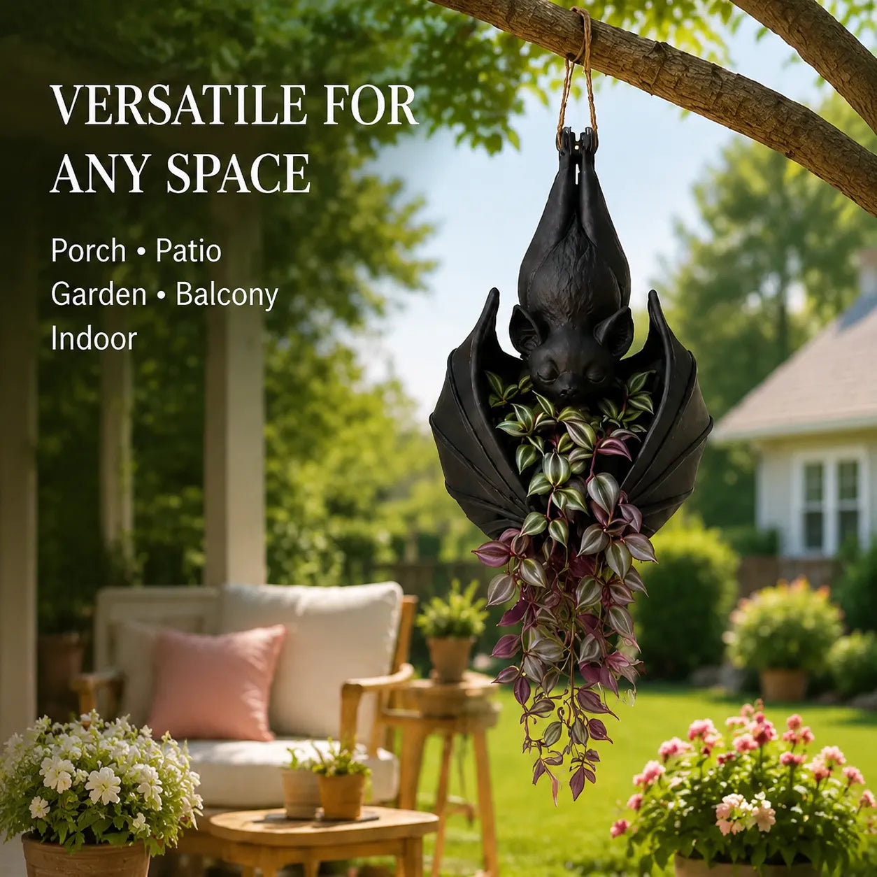 🦇 Hanging Bat Planter | Gothic Bat Succulent Pot