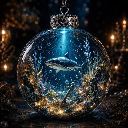 🌊 Ocean Series Illuminated 3D Model Decoration Collection | Clear Display Ornament with Detailed Sea Creatures, Coral, Shell & Pearl-Style Accents ✨