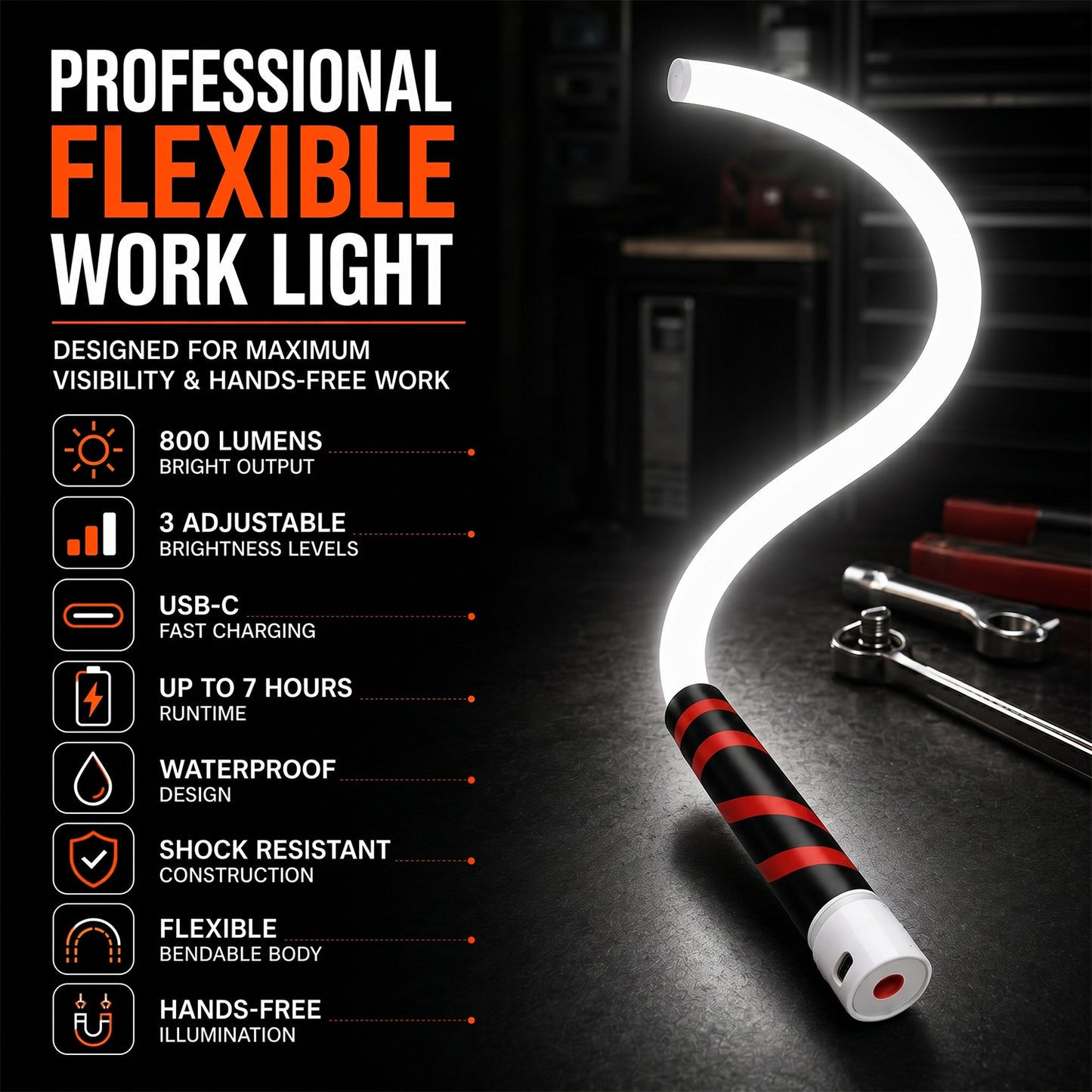 🔦 Bendable LED Flashlight Stick