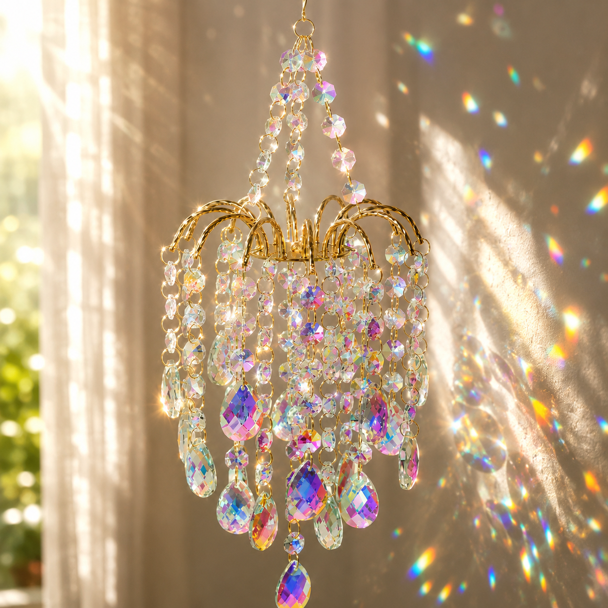 ✨Crystal Chandelier Suncatcher Hanging Ornament - Create beautiful light and shadow reflections anytime, anywhere.