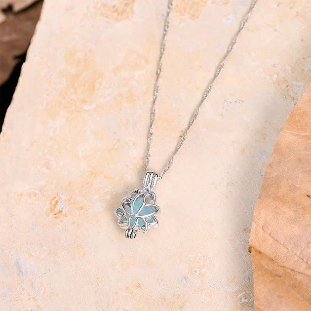 ✨ Glow In The Dark Lotus Pendant Necklace