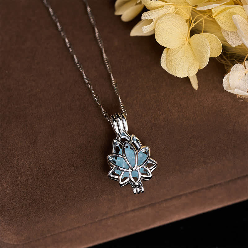 ✨ Glow In The Dark Lotus Pendant Necklace