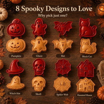 🎃Halloween Pie Mold – 8 Spooky Designs, Reusable Baking Tool for Mini Pies, Turnovers & Hand Pies