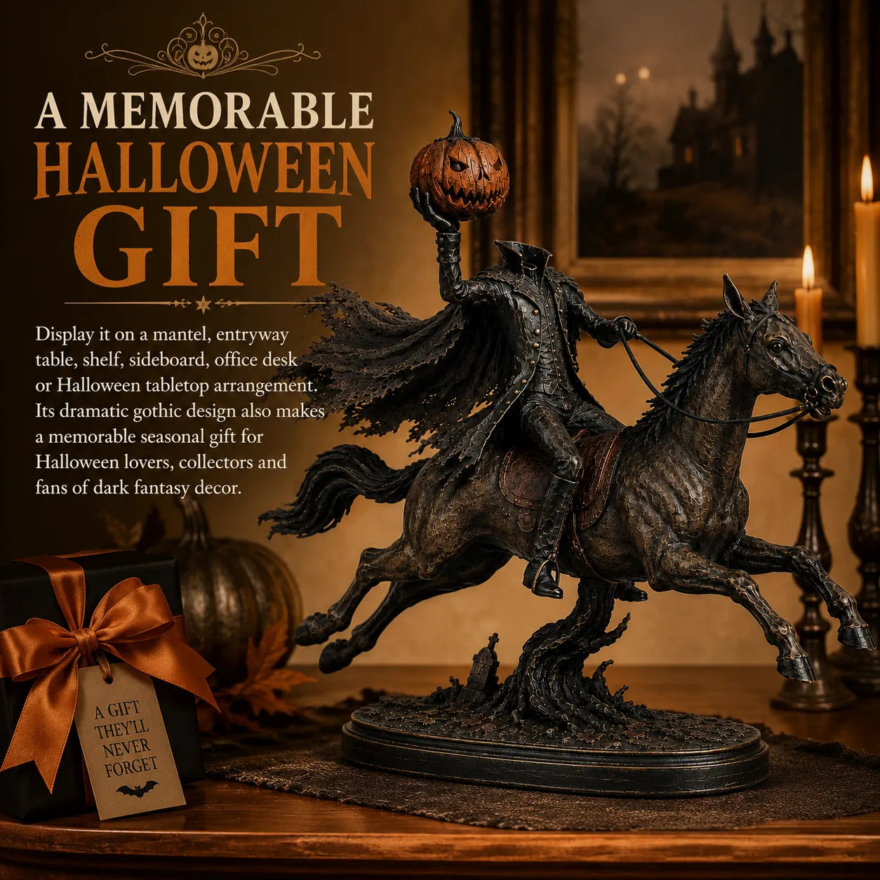 🐎🎃Lighted Headless Horseman Statue