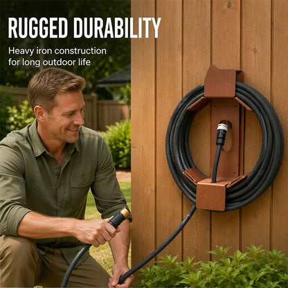 ⏰Wall Mounted Iron Garden Hose Holder