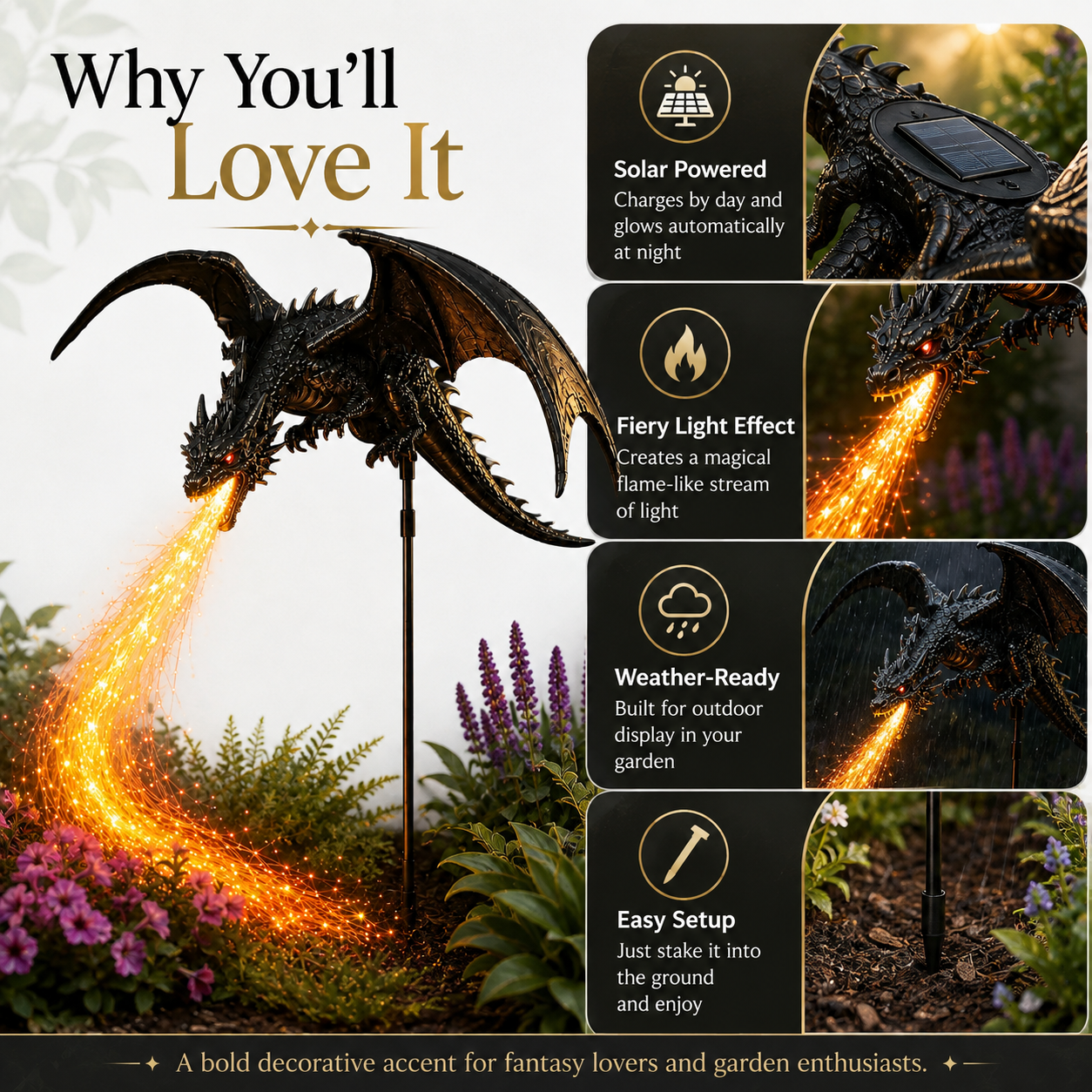 🐉🔥Solar Dragon Fire Garden Light——Fantasy Outdoor Yard Decoration
