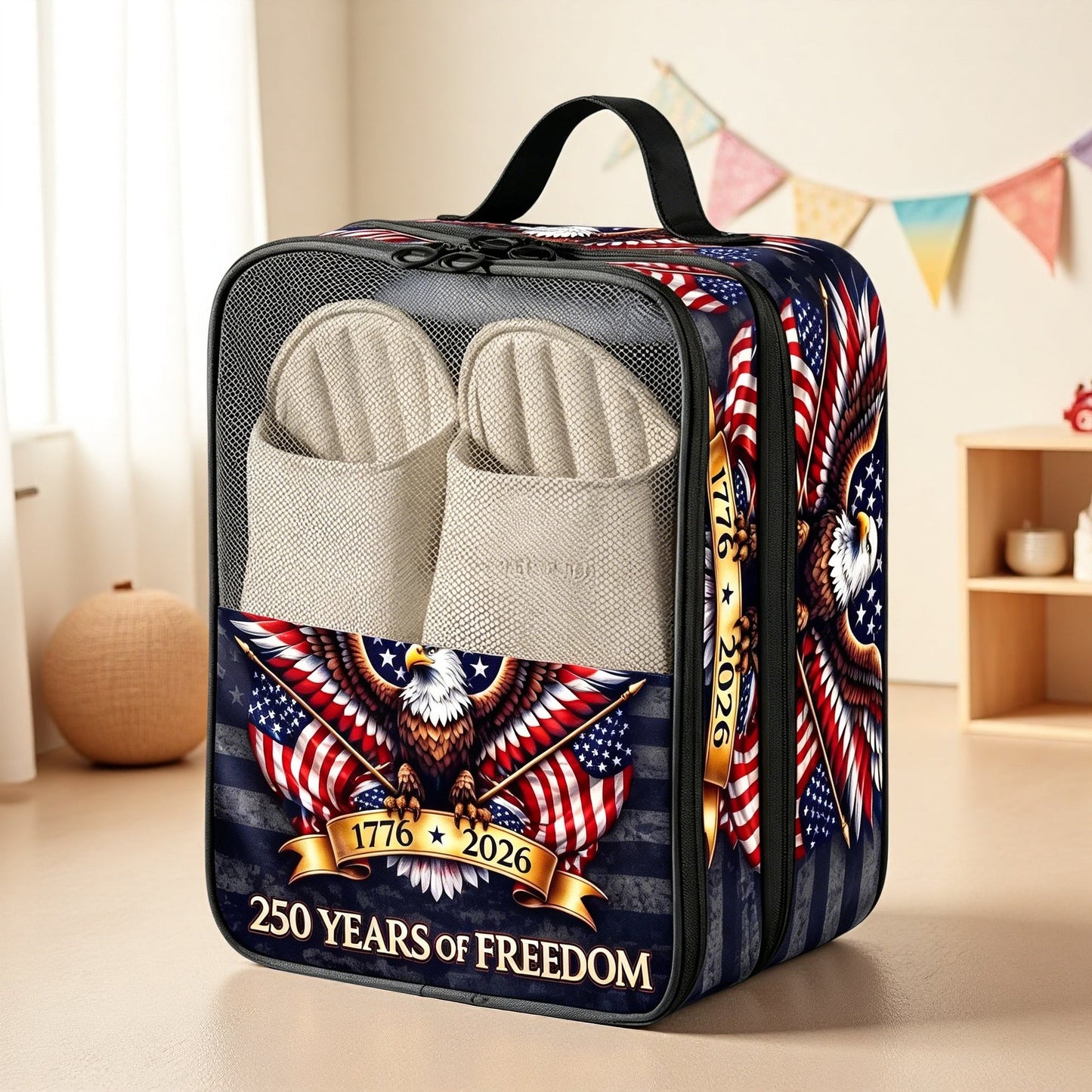 🦅 USA 250th Anniversary Patriotic Travel Shoe Bag