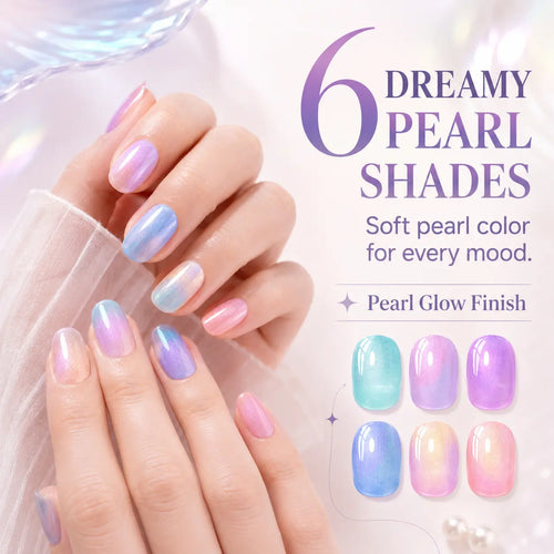 💅6-Color Pearl Gel Nail Polish Pen Set for Easy DIY Nails