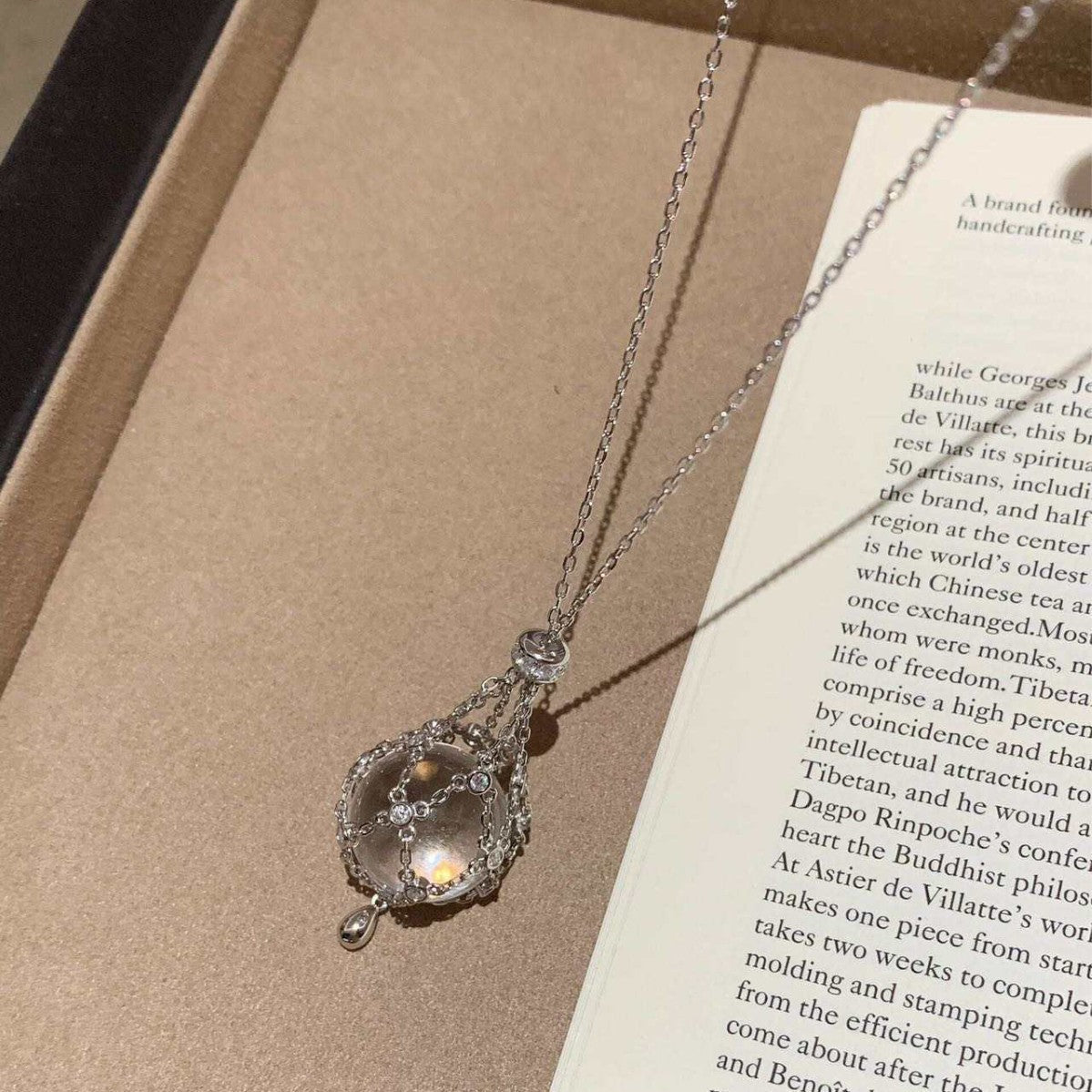 ✨Celestial Crystal Cage Pendant Necklace