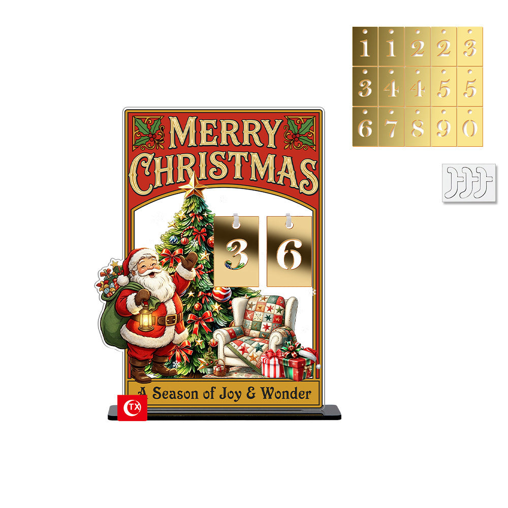 🎄 Christmas Advent Countdown Calendar | Reusable Tabletop Decor