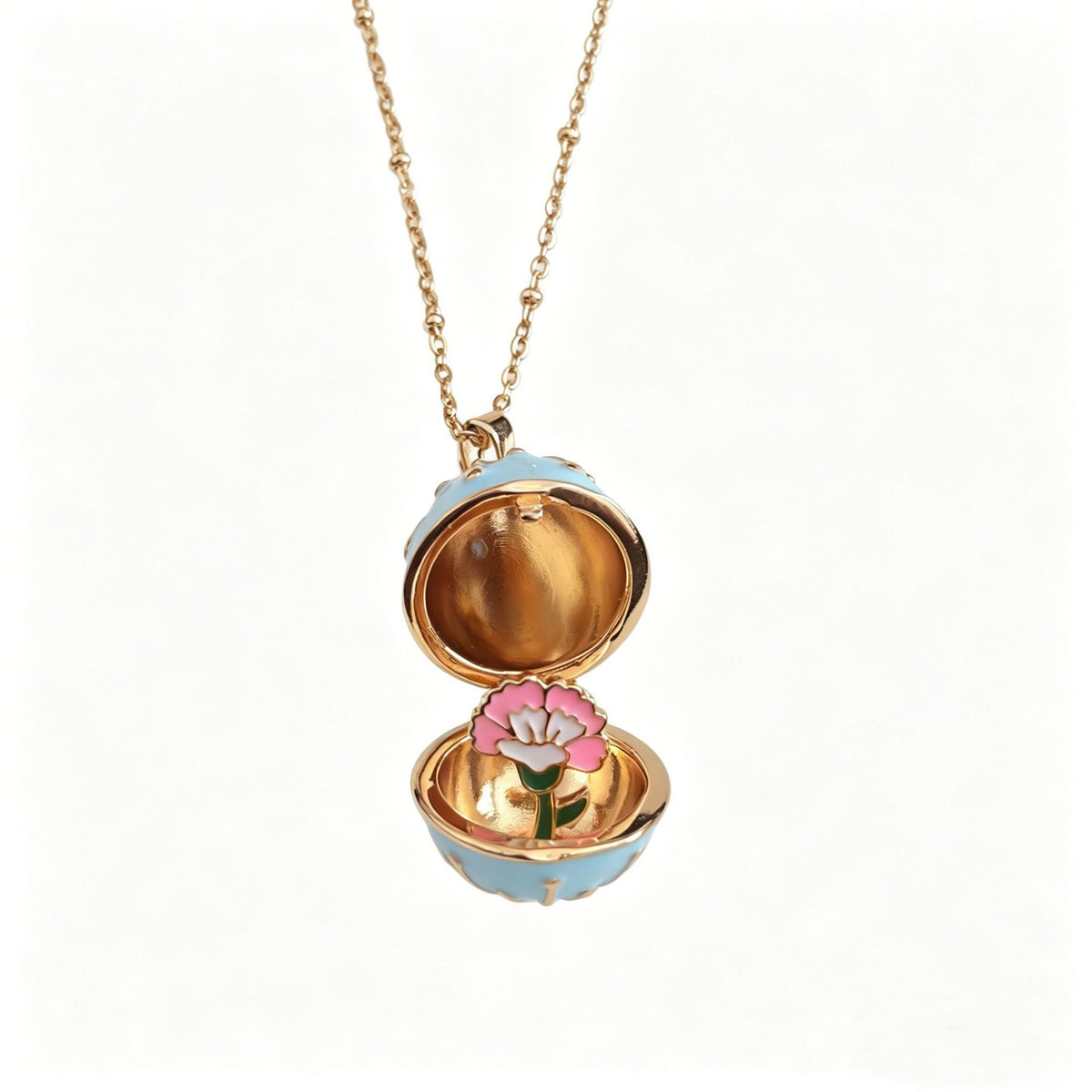 🥚💐Egg Locket Necklace with Hidden Flower